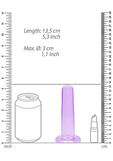 Realrock Crystal Clear Non-realistic Dildo With Suction Cup 5.3 In. Purple