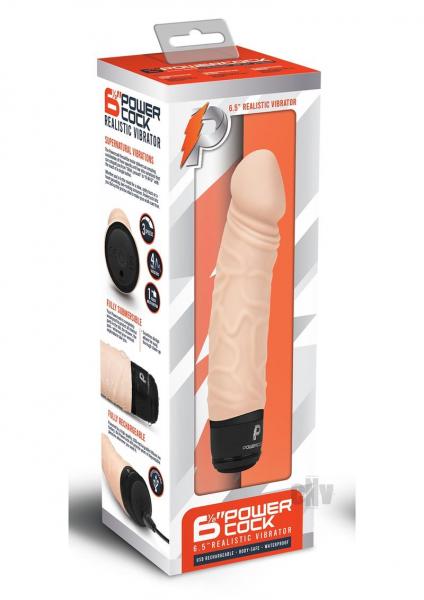 Powercocks 6.5 Realistic Vibrator - Ivory