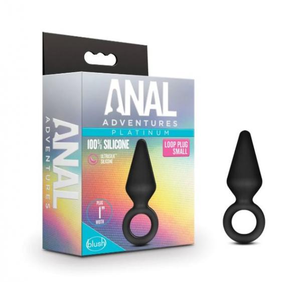 Blush Anal Adventures Platinum Silicone Loop Plug - Small Black