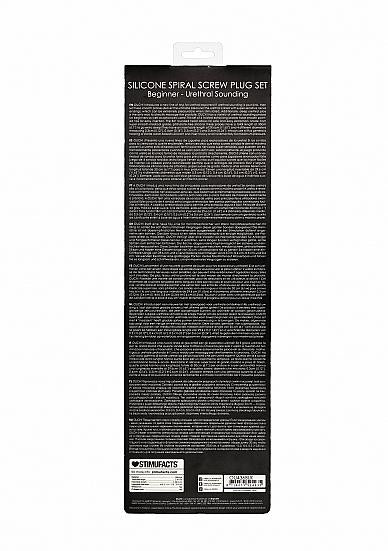 Shots Ouch Beginner Urethral Sounding Silicone Spiral Screw Plug Set - Black