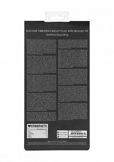 Silicone Vibrating Bullet Plug With Beaded Tip - Urethral Soundi