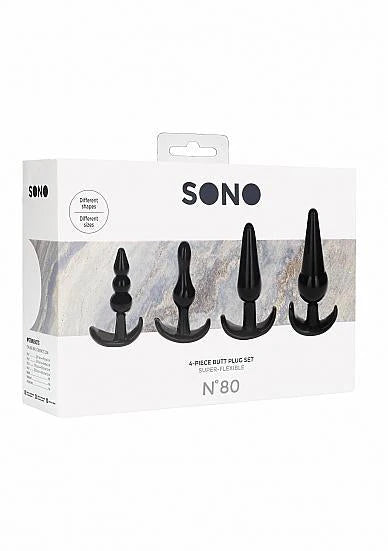 No. 80 - 4-piece Butt Plug Set - Black