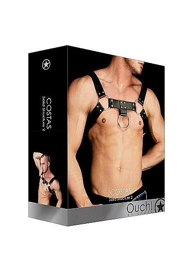 Ouch Costas Solid Structure 2 Black Chest Harness