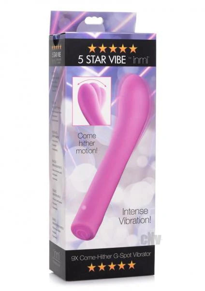 5 Star 9x Come-hither G-spot Silicone Vibrator - Pink