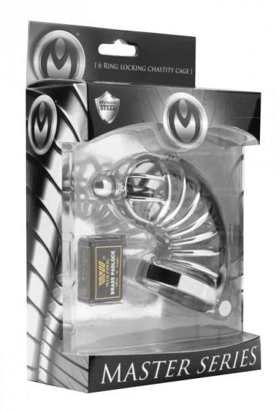 Asylum 4 Ring Chastity Cage Urethral Plug S/M