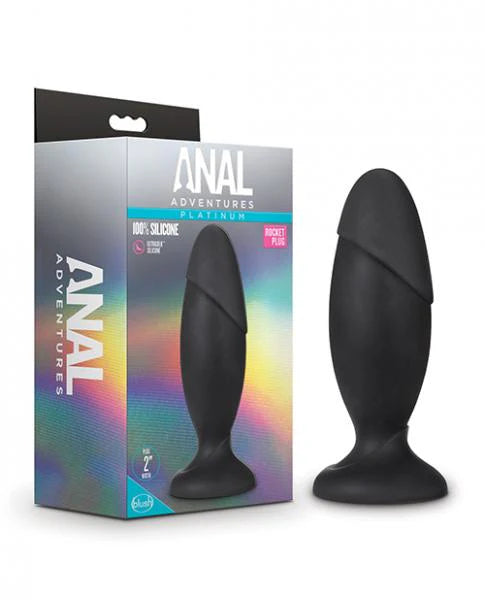 Blush Anal Adventures Platinum Silicone Rocket Plug - Black