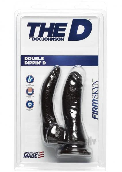 The D Double Dippin D Dildo Firmskyn Black