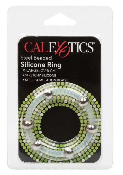 Steel Beaded Silicone Ring X-lg