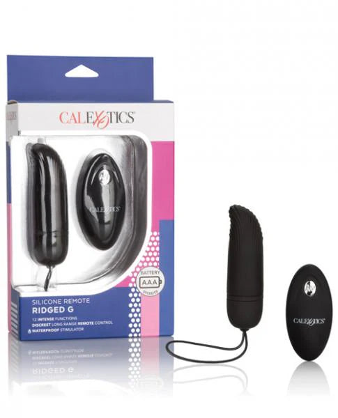 Silicone Remote Ridged G Vibrator Black