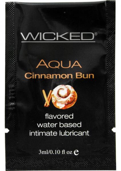 Wicked Sensual Care Aqua Waterbased Lubricant - .1 Oz Cinnamon Bun