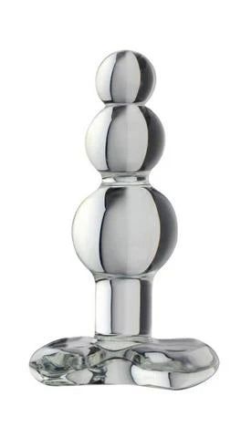Beaded Anal Plug Clear Glass