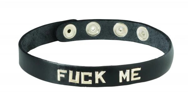 Wordband Collar Fuck Me - Black