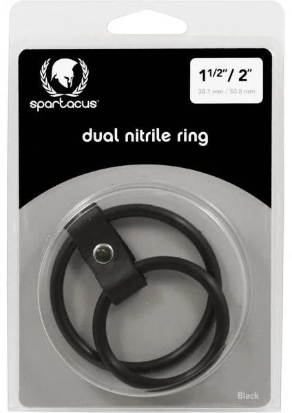 Nitrile Dual Cock Ring Black