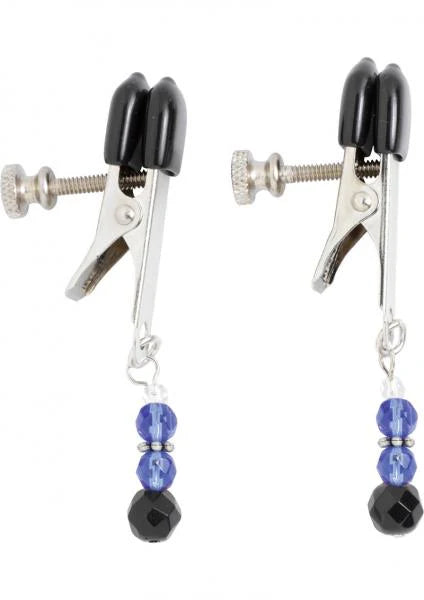 Blue Beaded Clamps With Broad Tip Nipple Clamps Blue