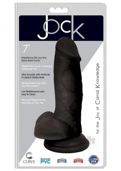 Jock 7 Inch Dildo With Balls - Black