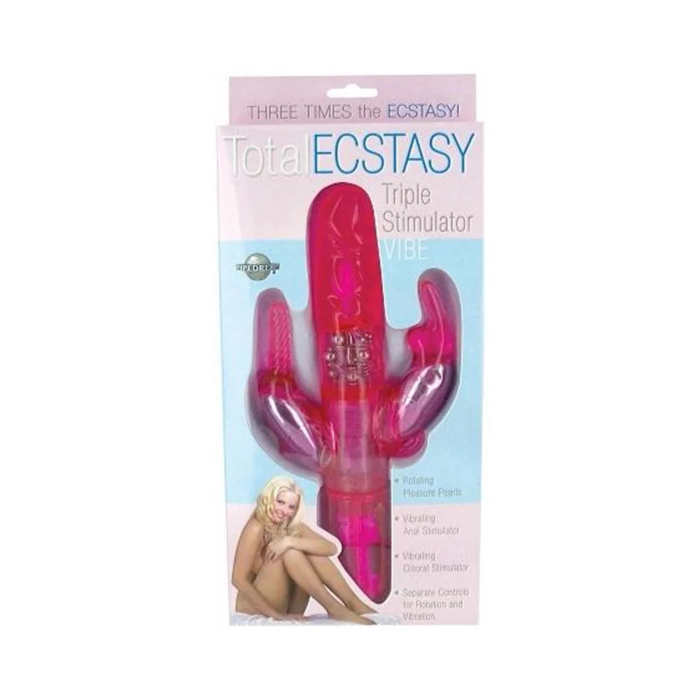 Total Ecstasy Triple Stimulator Pink Vibrator