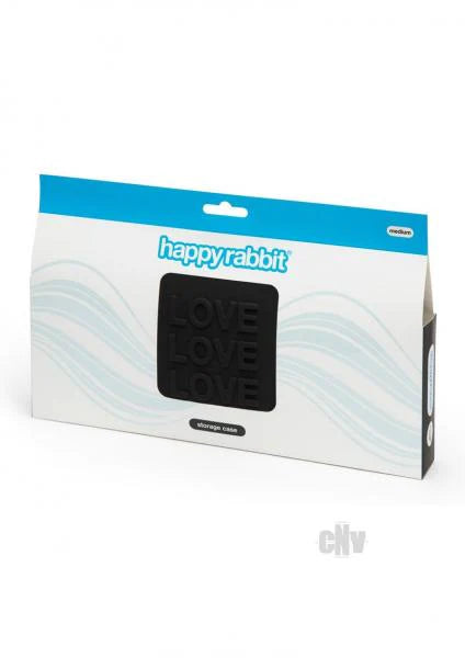 Happy Rabbit Love Storage Zip Bag Medium Black