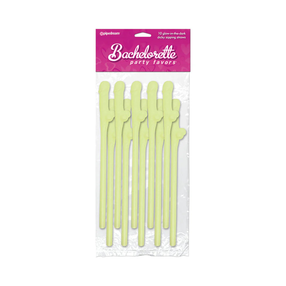 Bachelorette Party Favors Dicky Sipping Straws Glow In The Dark 10pc.