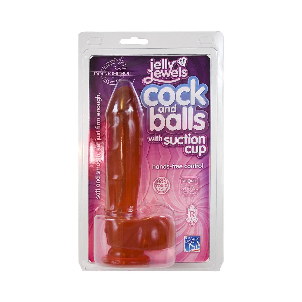 Jelly Jewels Cock And Balls With Suction Cup 8 Inch