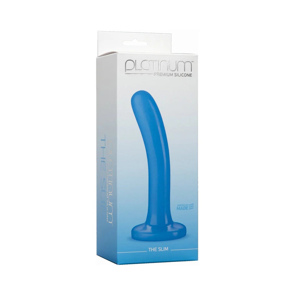Platinum Premium Silicone The Slim Dildo - Blue