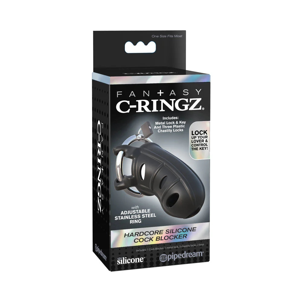 Fantasy C-Ringz Hardcore Silicone Cock Blocker Black