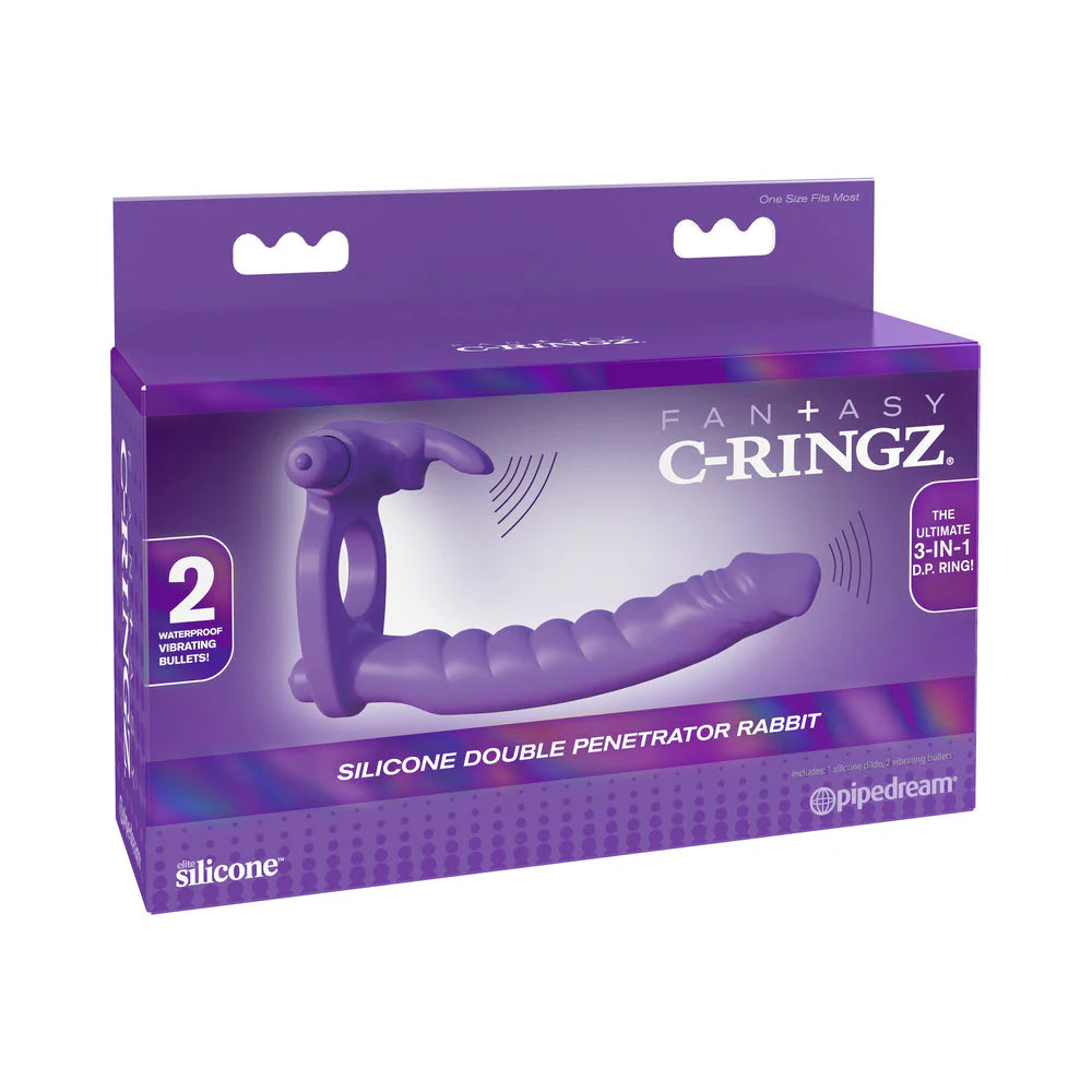 Fantasy C-Ringz Silicone Double Penetrator Rabbit