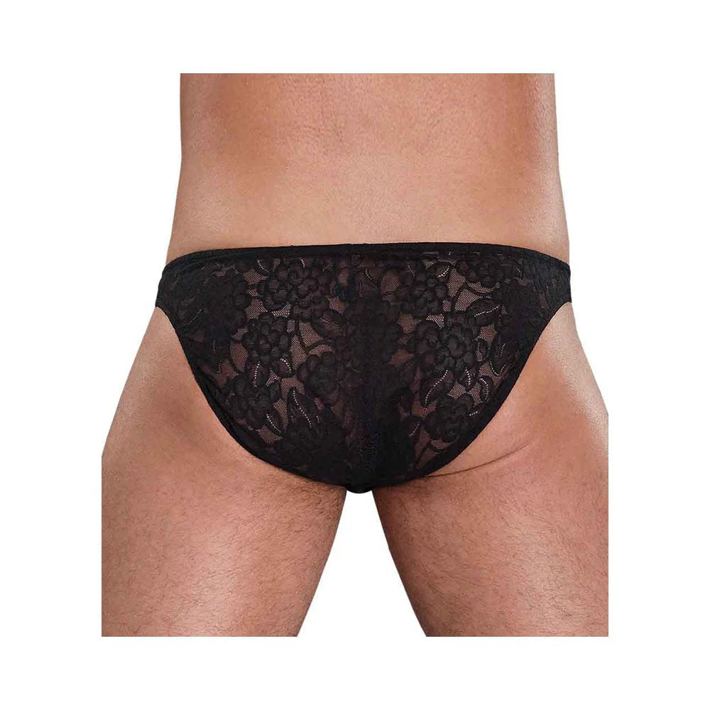 Male Power Lace Wonder Bikini Black Medium