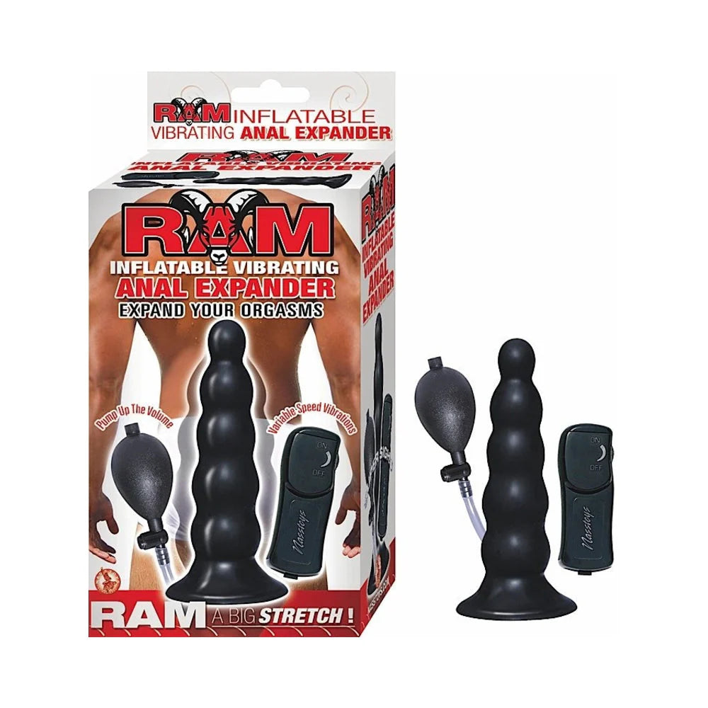 Ram Inflatable Vibrating Anal Expander Black