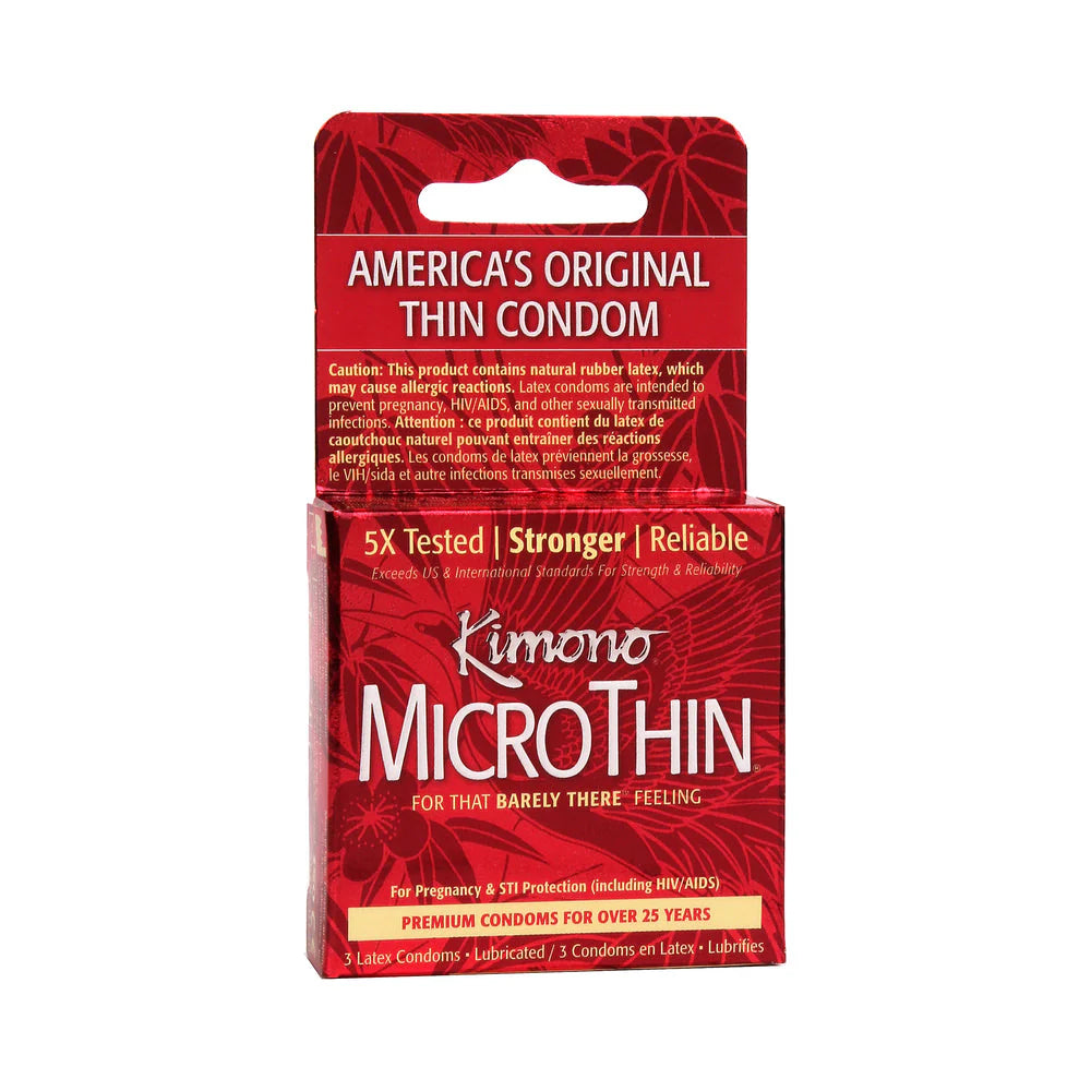 Kimono Micro Thin Lubricated Latex Condomos (3 Pack)