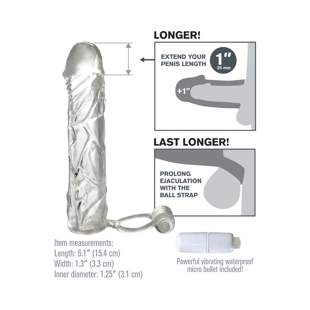 Fantasy X-tensions Vibrating Super Sleeve Clear