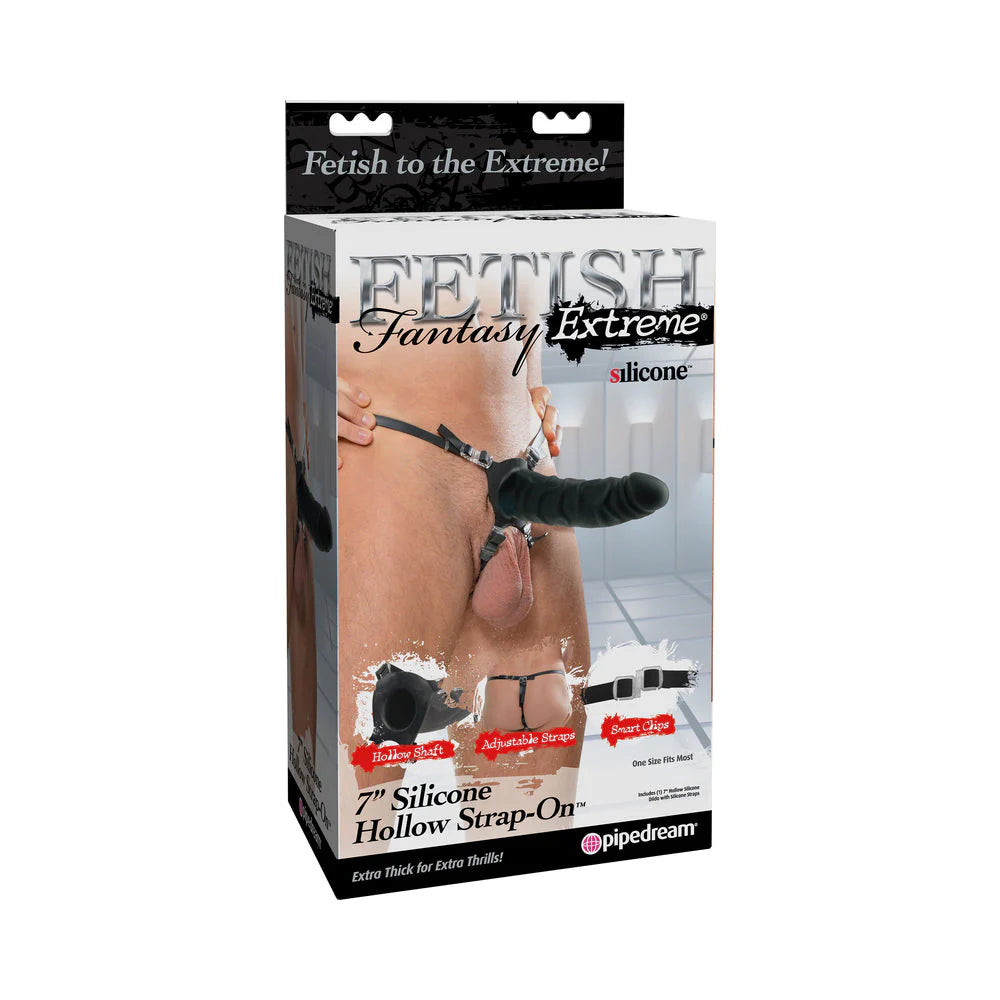 Fetish Fantasy Extreme 7in Silicone Hollow Strap-on Black