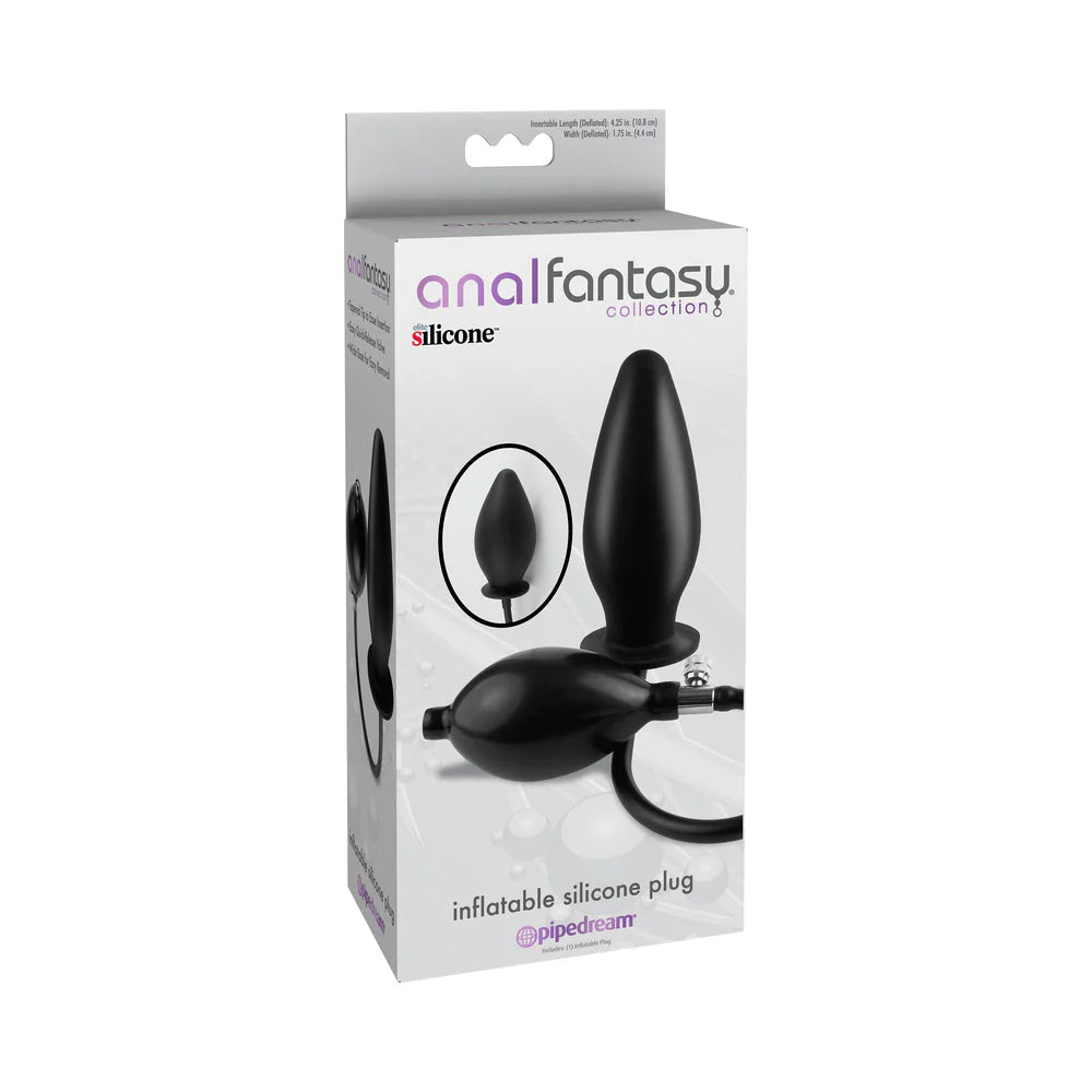 Anal Fantasy Inflatable Silicone Plug Black