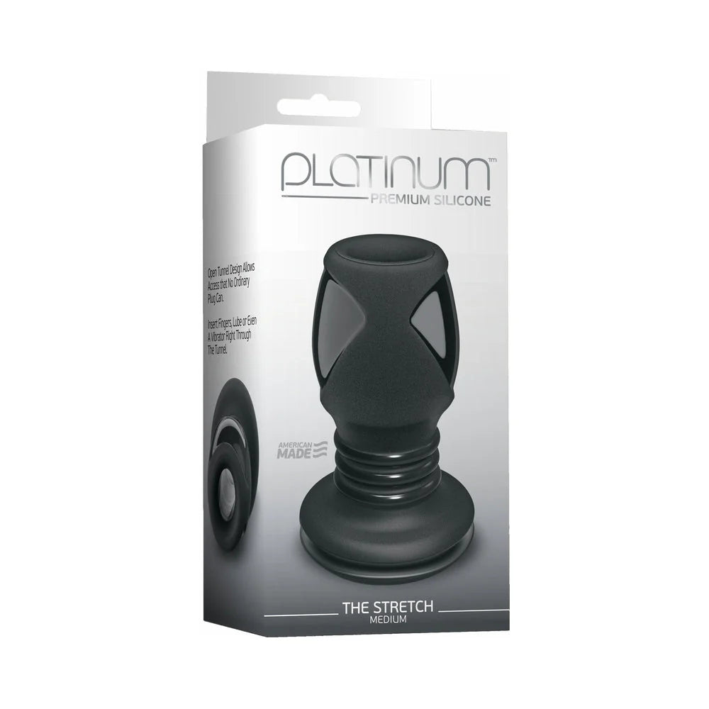 Platinum Silicone The Stretch Silicone Anal Plug Medium - Black