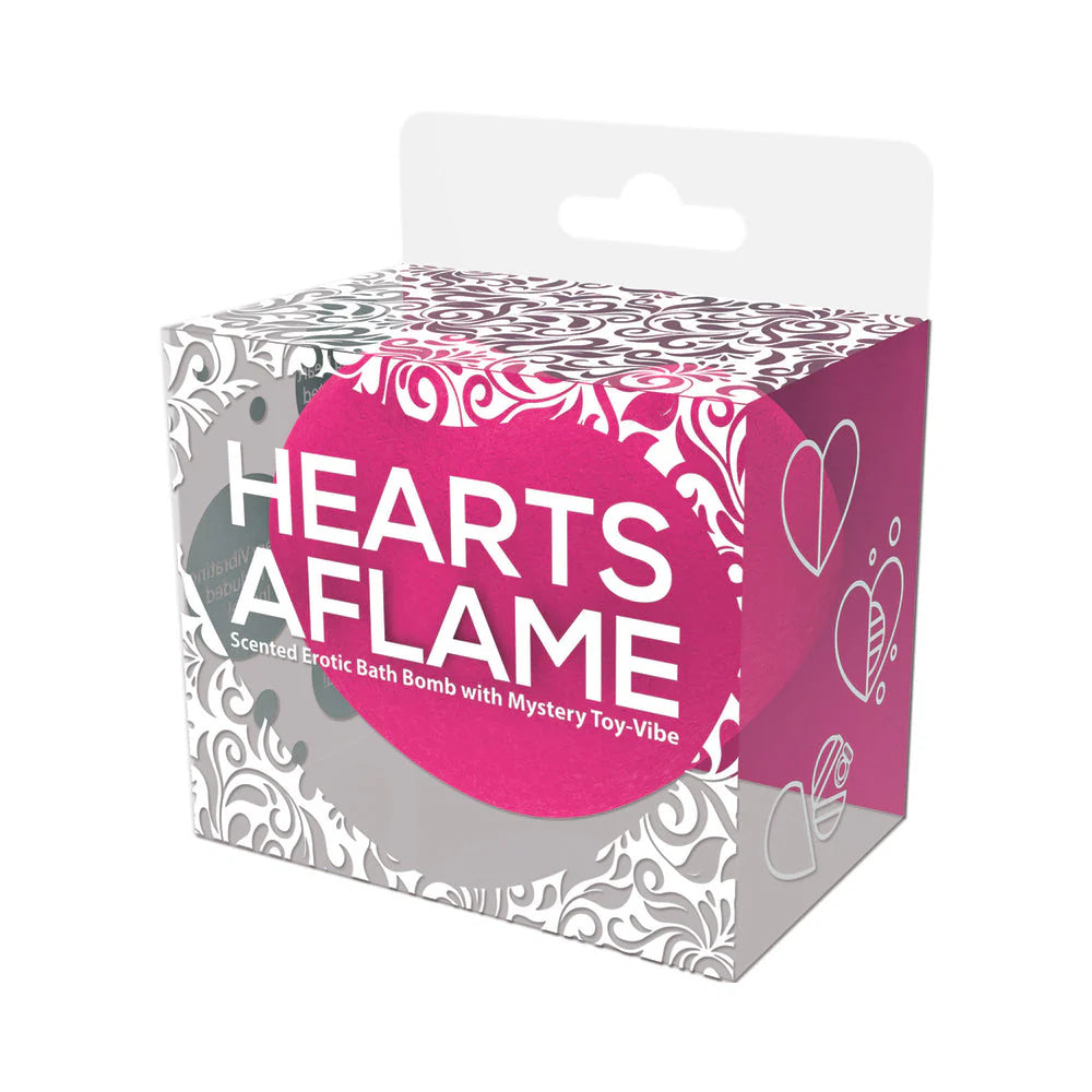 Hearts A Flame Erotic Lovers Bath Bomb Heart Shape Scented Bath Bomb With Mystery Toy Vibe
