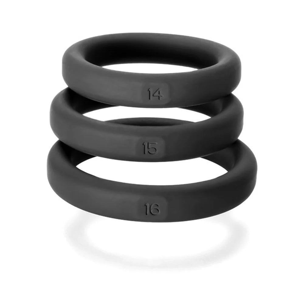 Perfect Fit Xact-fit Silicone Rings S-m (#14, #15, #16) Black