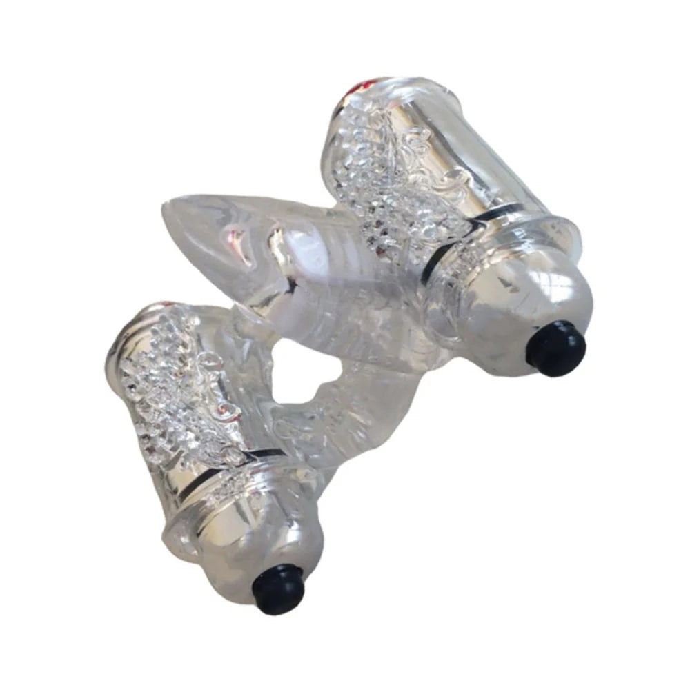 Wet Dreams Double Down Dual Motor Cock Ring With Power Bullet And Stimulator Tongue With Motor