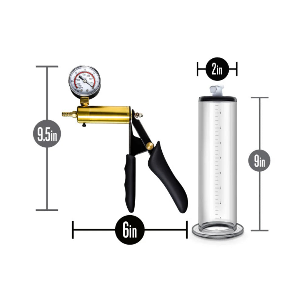 Performance - Vx6 Vacuum Penis Pump With Brass Pistol & Pressure Gauge -  Clear