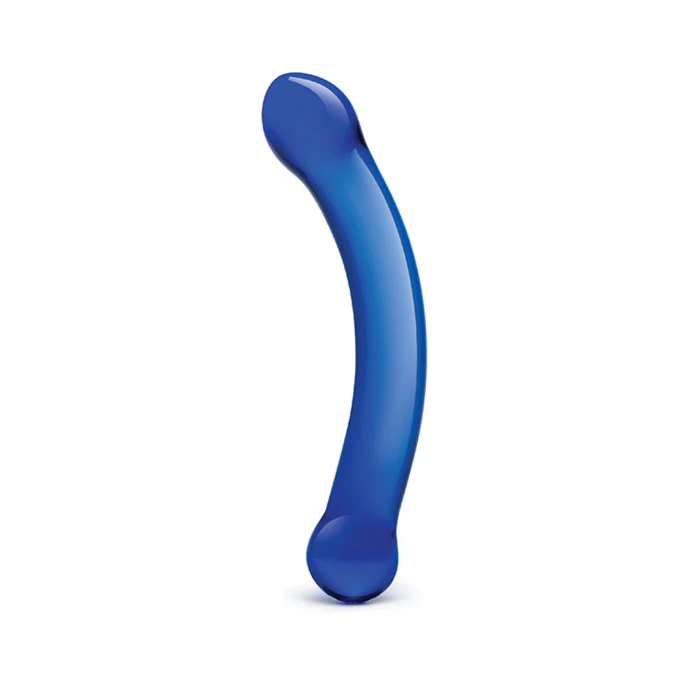 Glas 6 inches Curved Glass G-Spot Dildo Blue