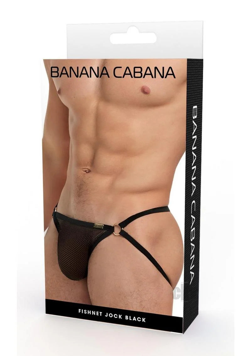 Banana Cabana Jock Mesh Md/lg Black