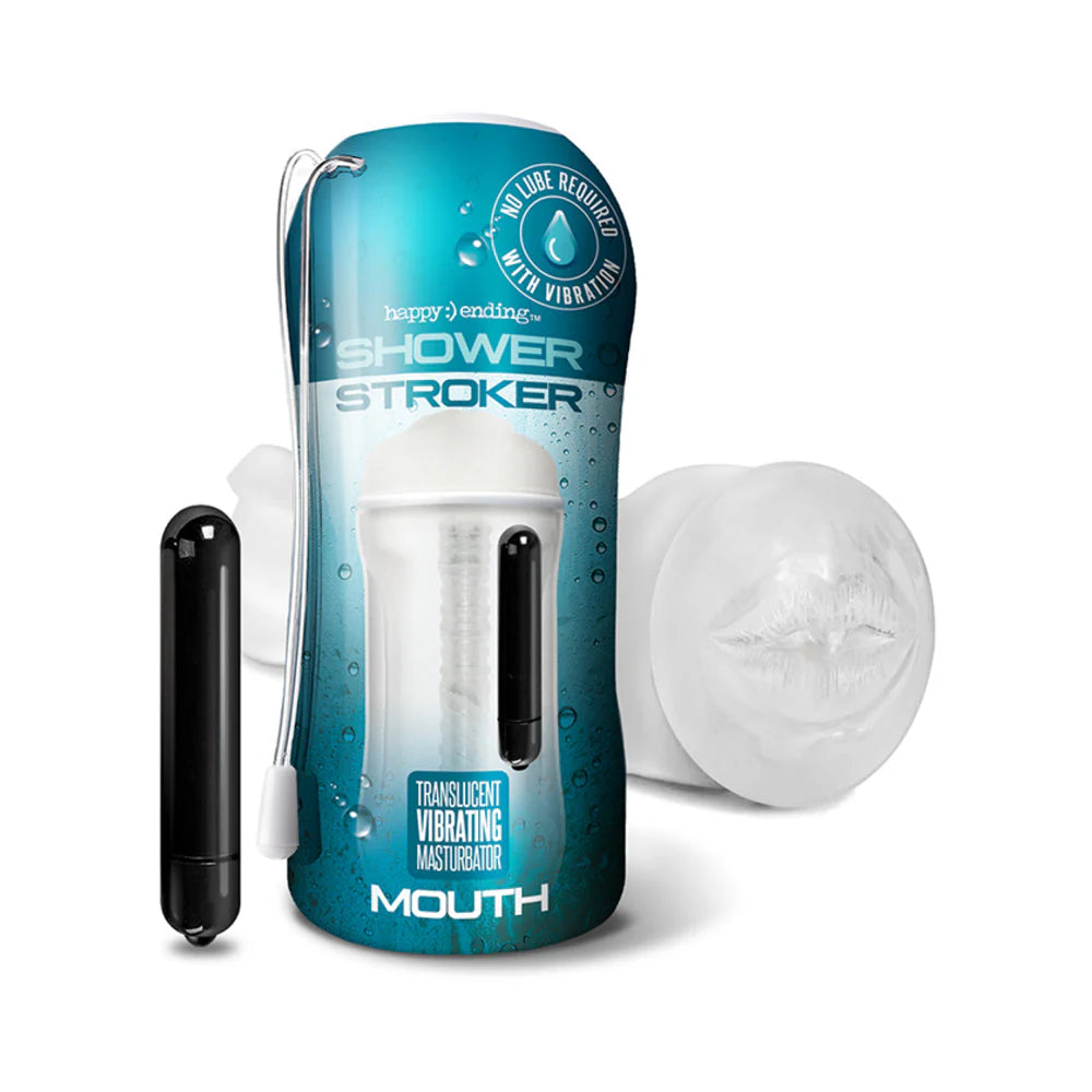 Happy Ending Vibrating, Self-lubricating Shower Stroker - Mouth