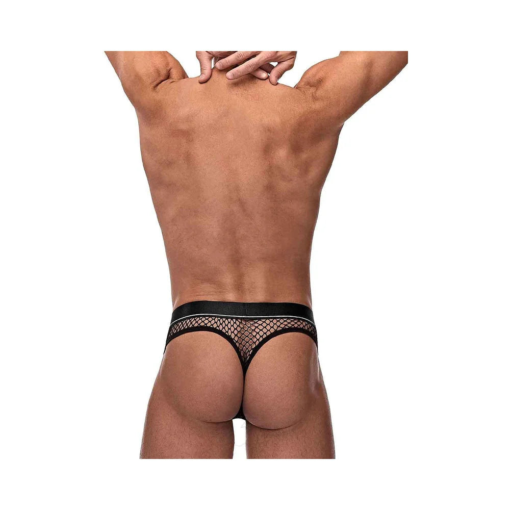 MP Cock Pit Net Cock Ring Thong Blk SM