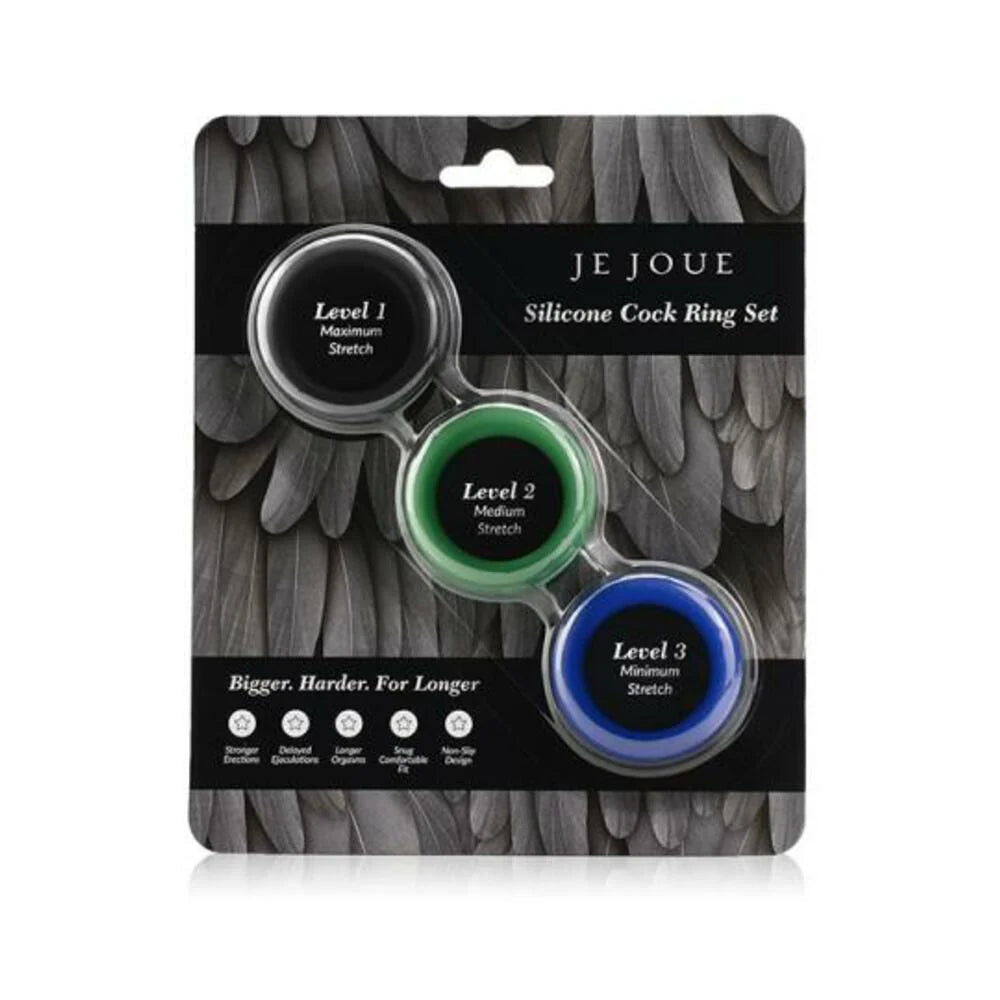 Je Joue 3-pack Silicone C-rings Black/green/blue