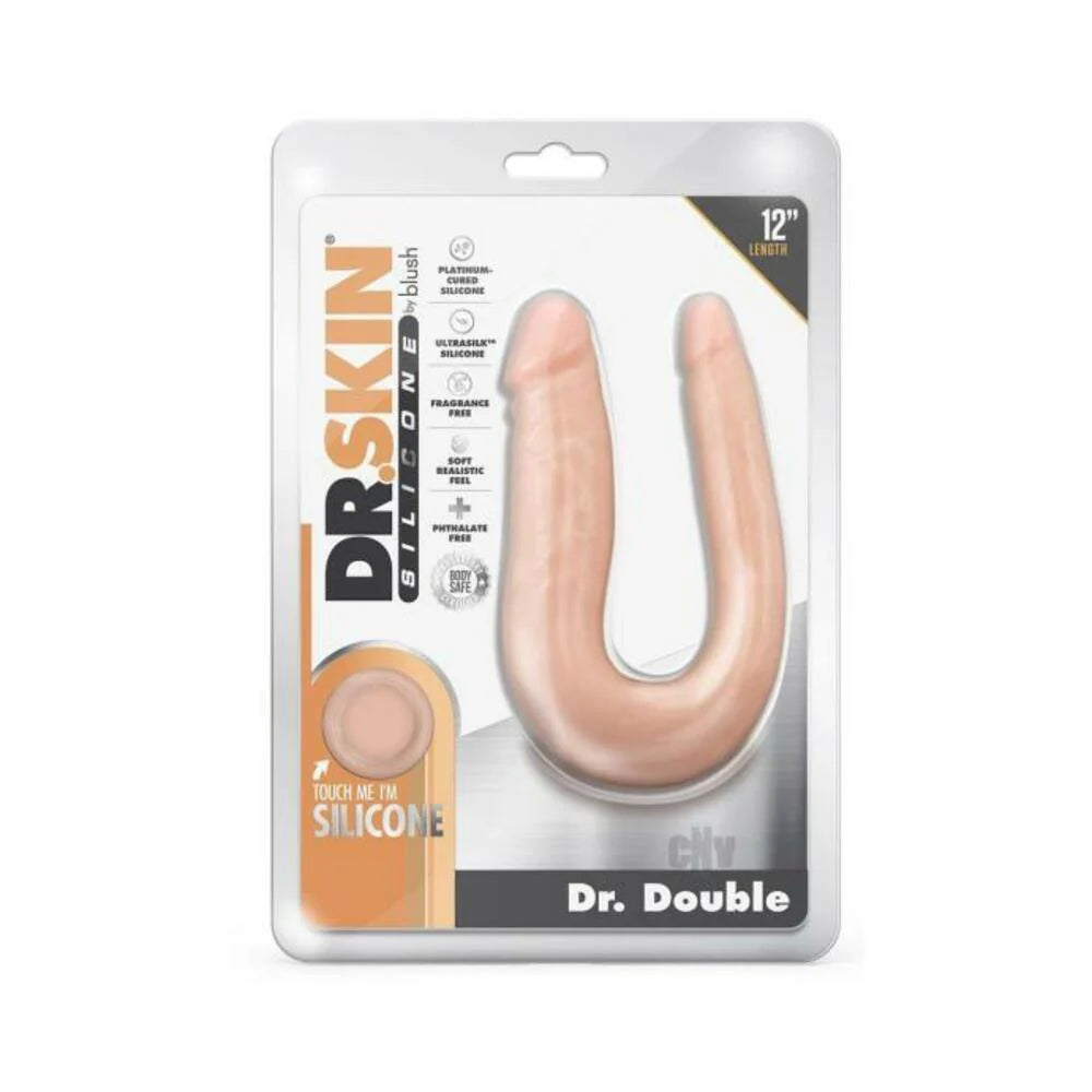 Dr. Skin Dr. Double Double Dong Silicone 12 In. Vanilla