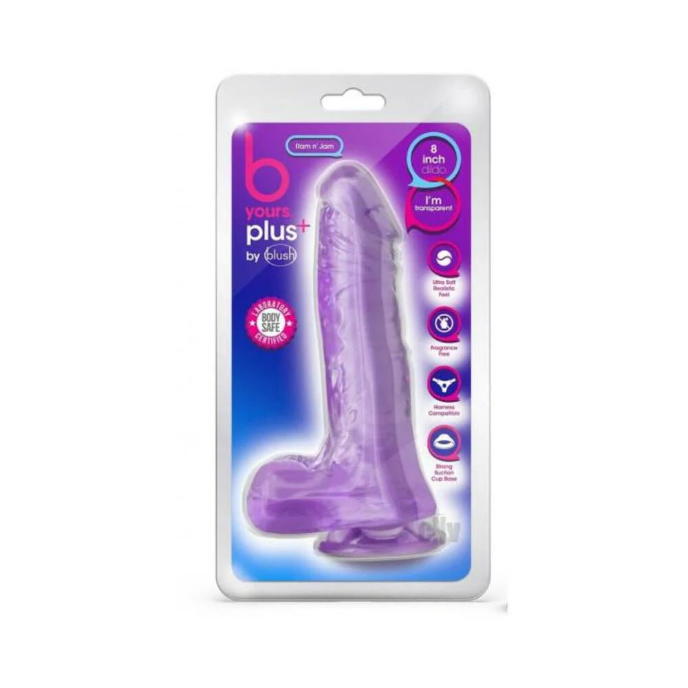 B Yours Plus Ram 'n' Jam Dildo Purple