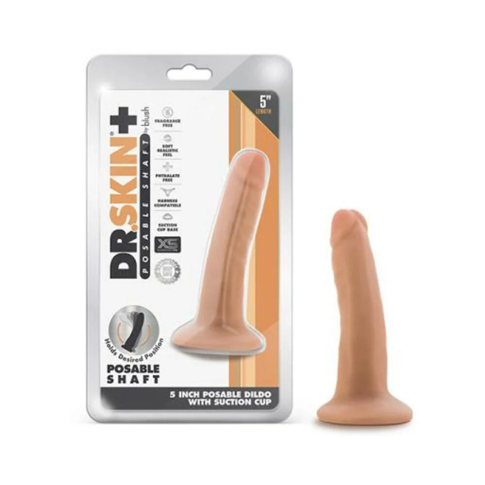 Dr. Skin Plus Posable Dildo 5 In. Vanilla