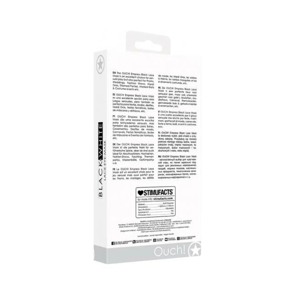Ouch! Black & White Lace Eye Mask Empress Black