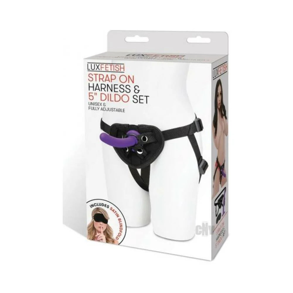 Lux Fetish Strap-on Harness 5 In. Dildo Set