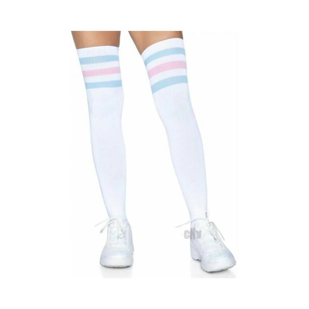 Athlete Thigh Hi 3 Stripe Top Os Pnk/blu