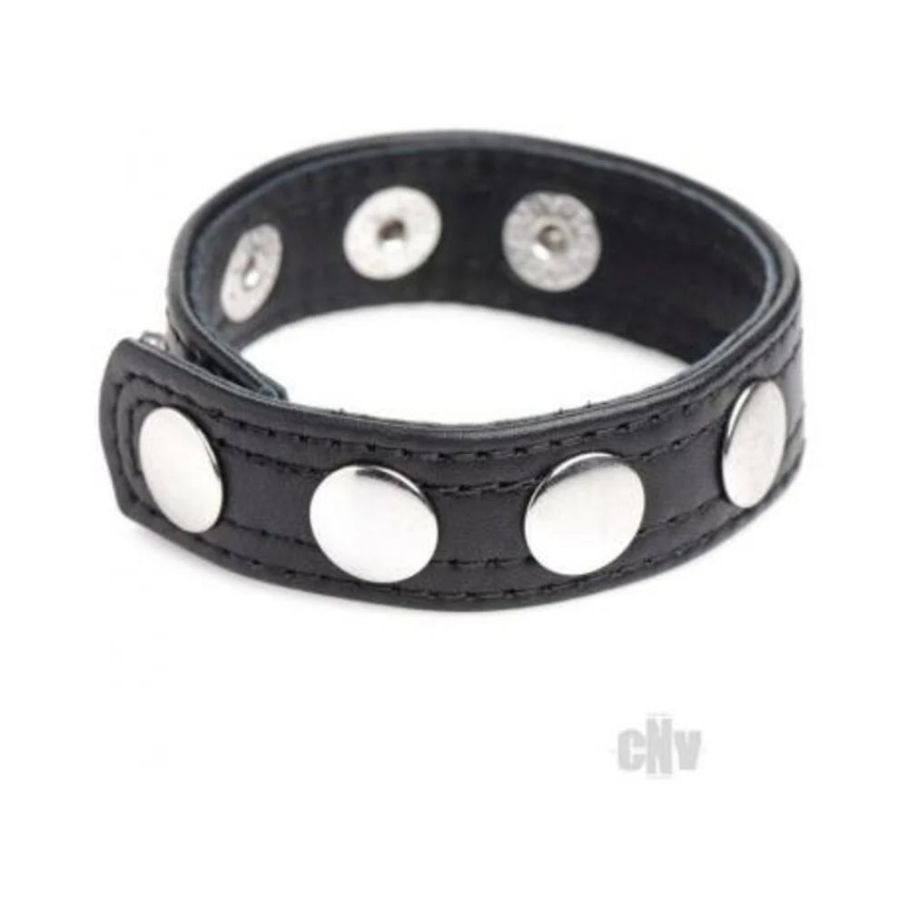 Cg Leather Speed Snap Cockring Black