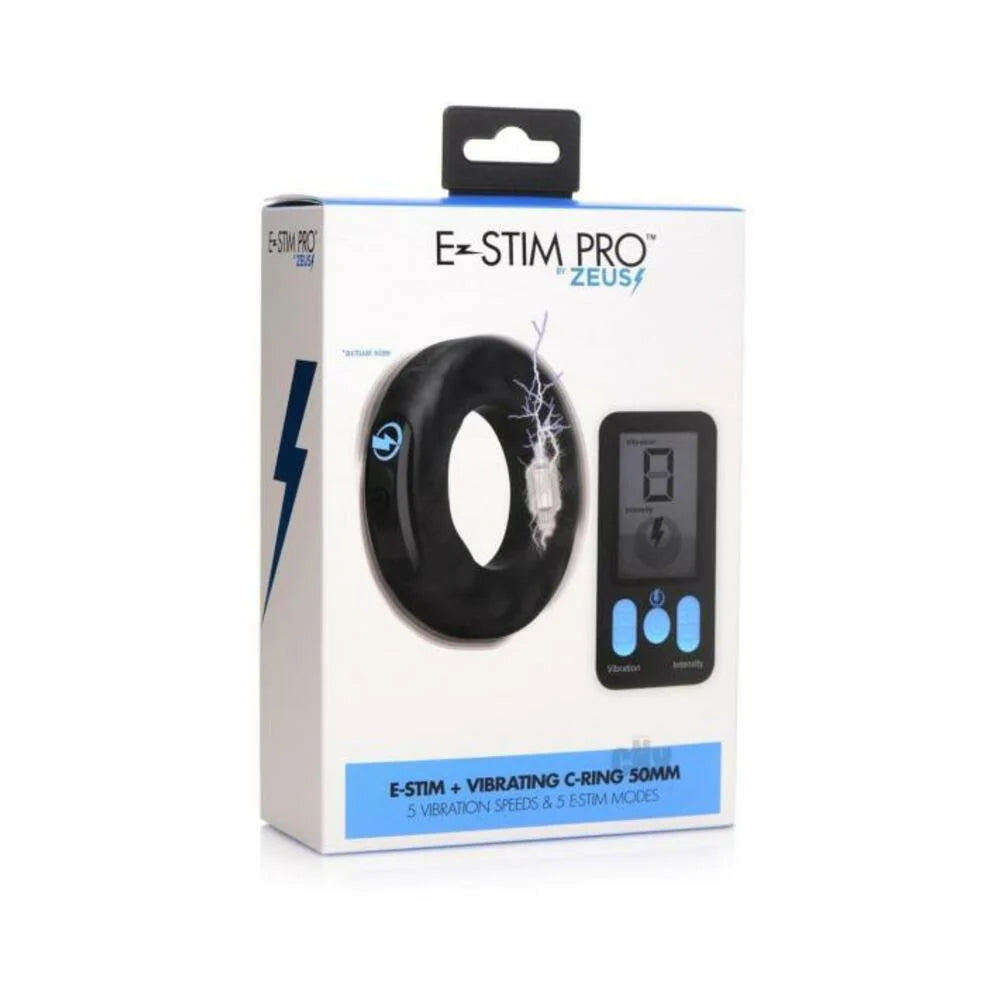 Zeus Vibe Estim Cockring W/remote 50mm
